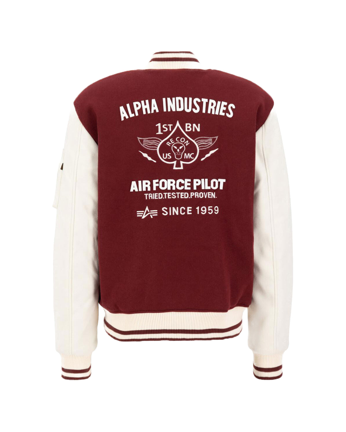 Giacca Uomo Alpha Industry Varsity Jacket Air Force Burgundy