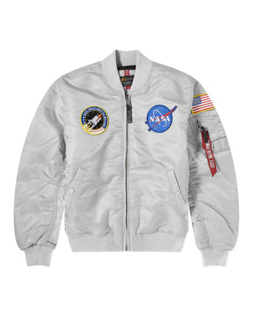 Giacca Uomo Alpha Industries Bomber MA-1 VF Nasa Pastel Grey