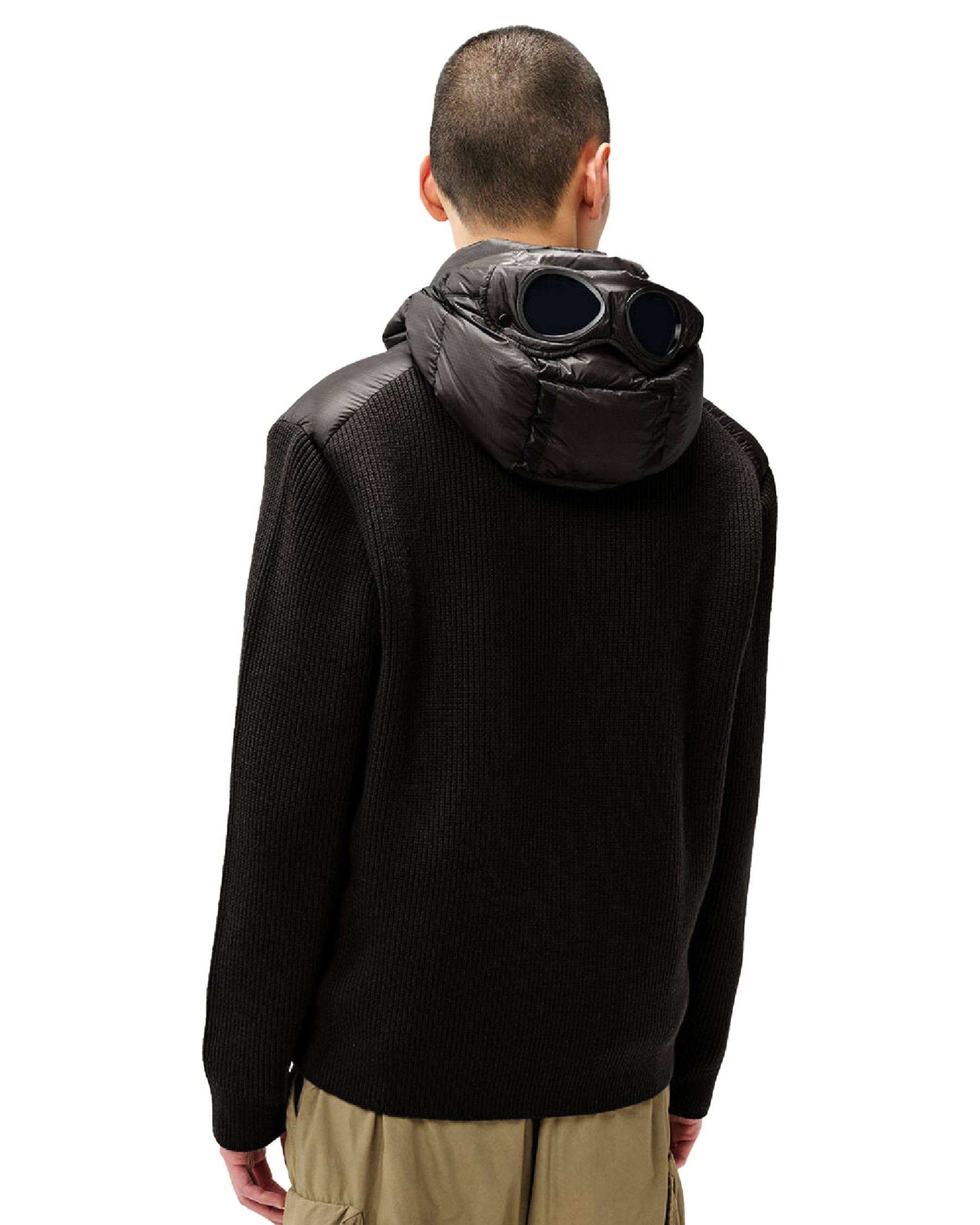 Giacca Uomo CP Company Knitwear Jacket in Merino Wool Extrafine Black