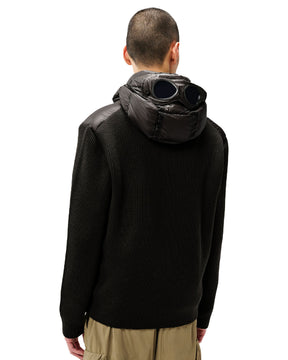 Giacca Uomo CP Company Knitwear Jacket in Merino Wool Extrafine Black