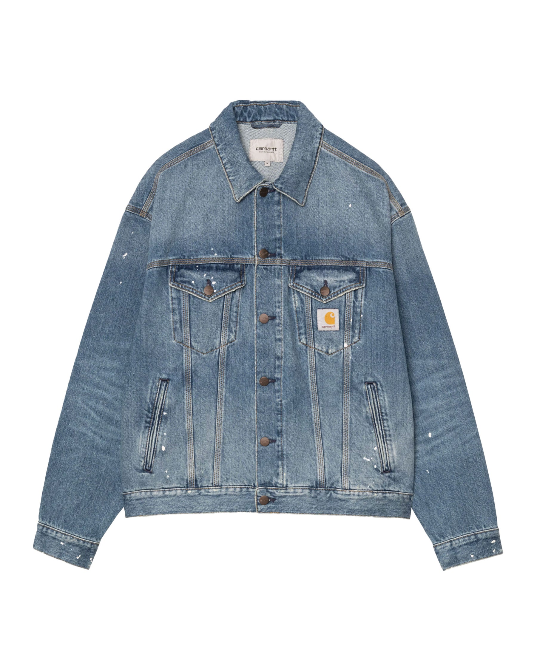 Giacca Uomo Carhartt Wip Helston Blue destroy wash splatter