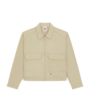 Men's Hemp Twill Trucker Jacket Beige