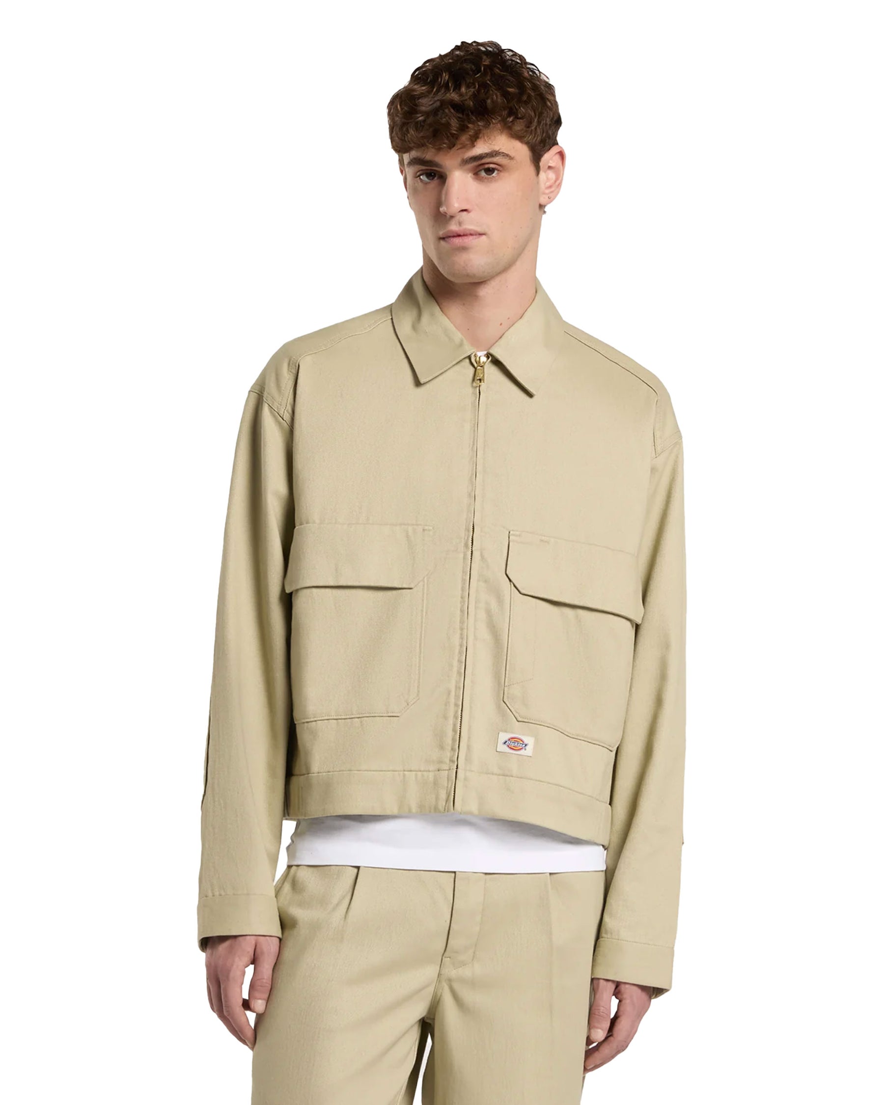 Men's Hemp Twill Trucker Jacket Beige