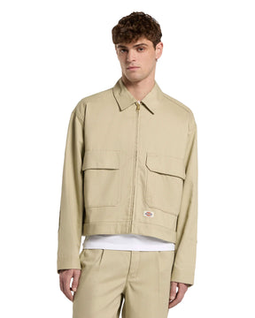 Men's Hemp Twill Trucker Jacket Beige
