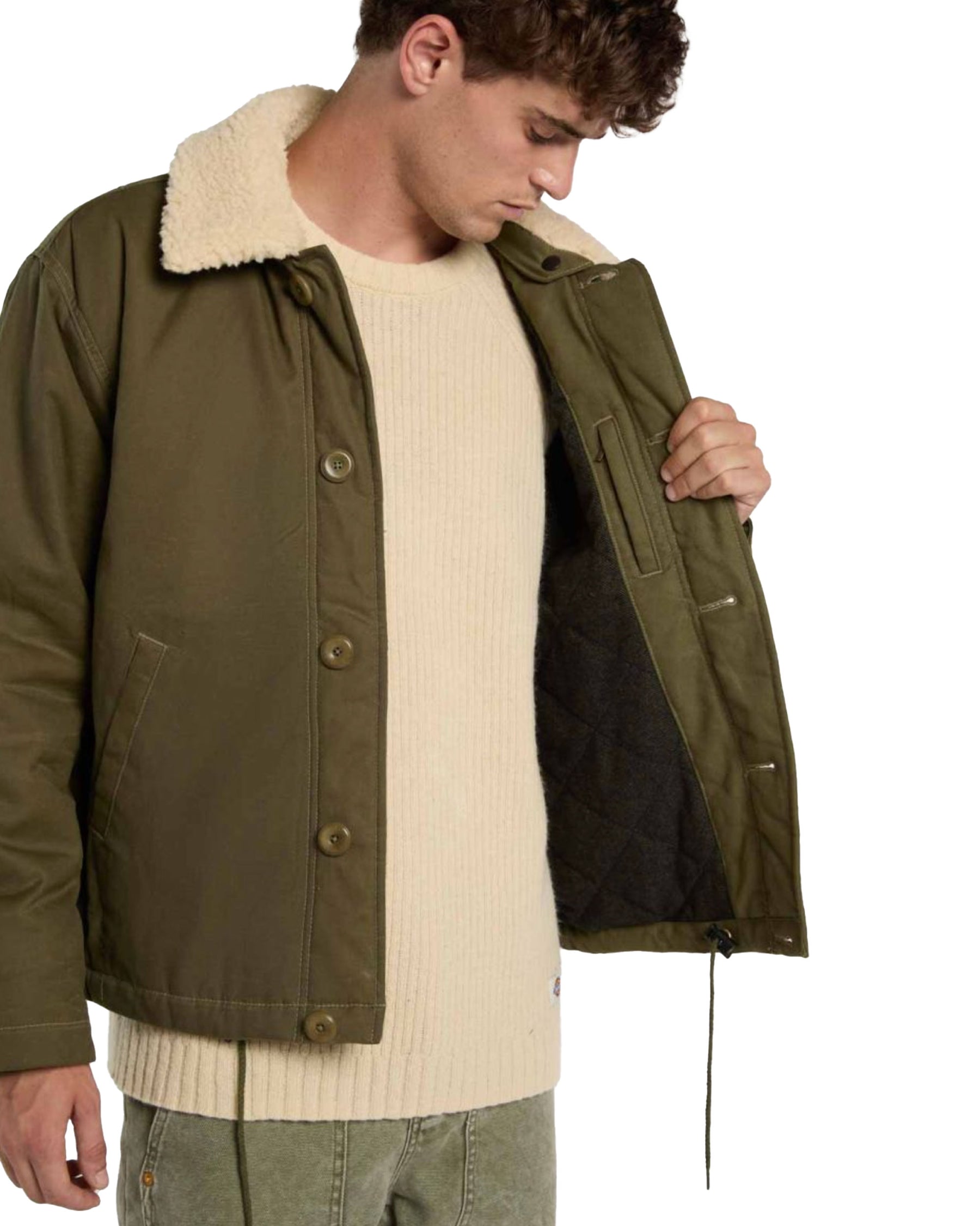 Giacca Uomo Dickies Sangrey Waxed Jacket Military Green