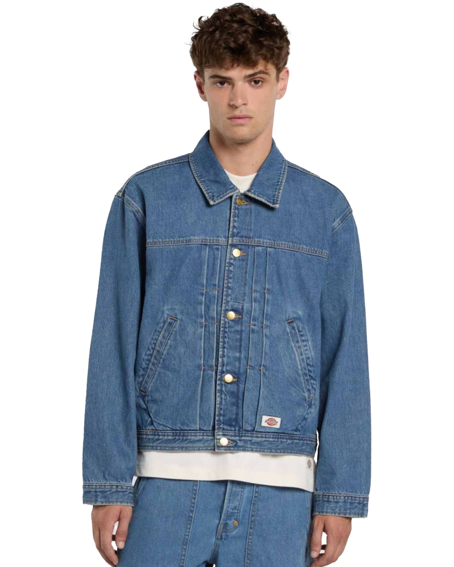Giacca Uomo Dickies Selvedge Pleated Denim Jacket Archive Wash