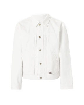 Dickies Men's Selvedge Pleated Denim Jacket White