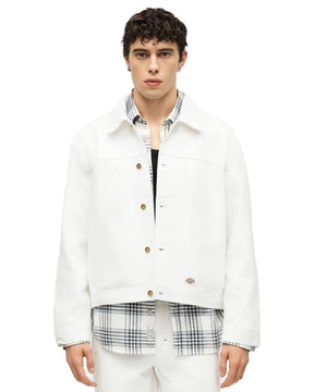 Dickies Men's Selvedge Pleated Denim Jacket White