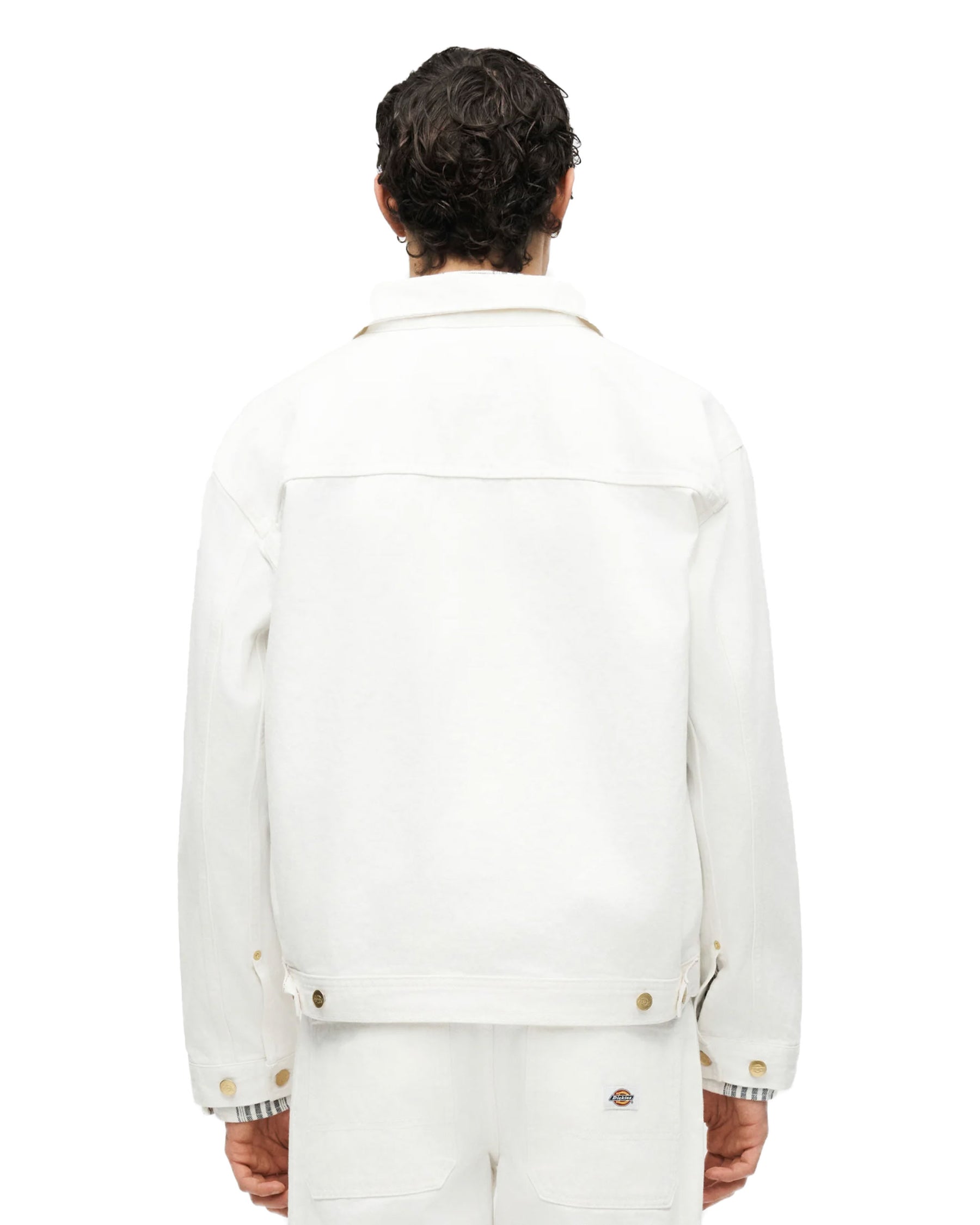 Dickies Men's Selvedge Pleated Denim Jacket White