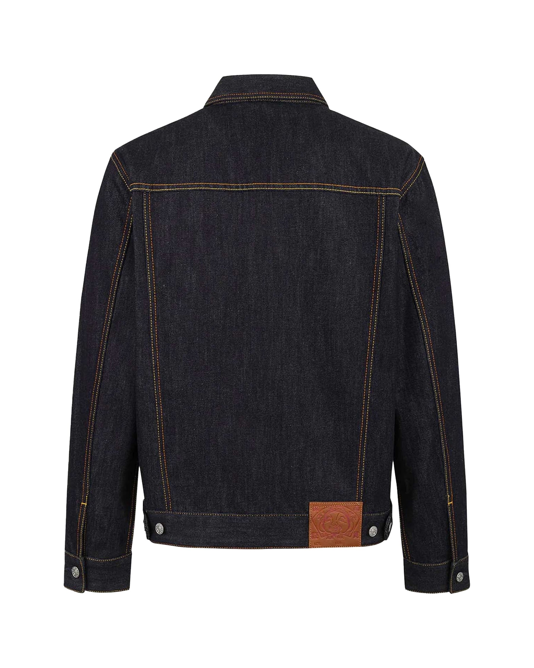 Evisu Men's Jacket Ecru Seagull Printed Raw Indigo