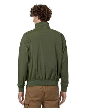Man Jacket K-Way Amaury Stretch Nylon Jersey Green Cypress