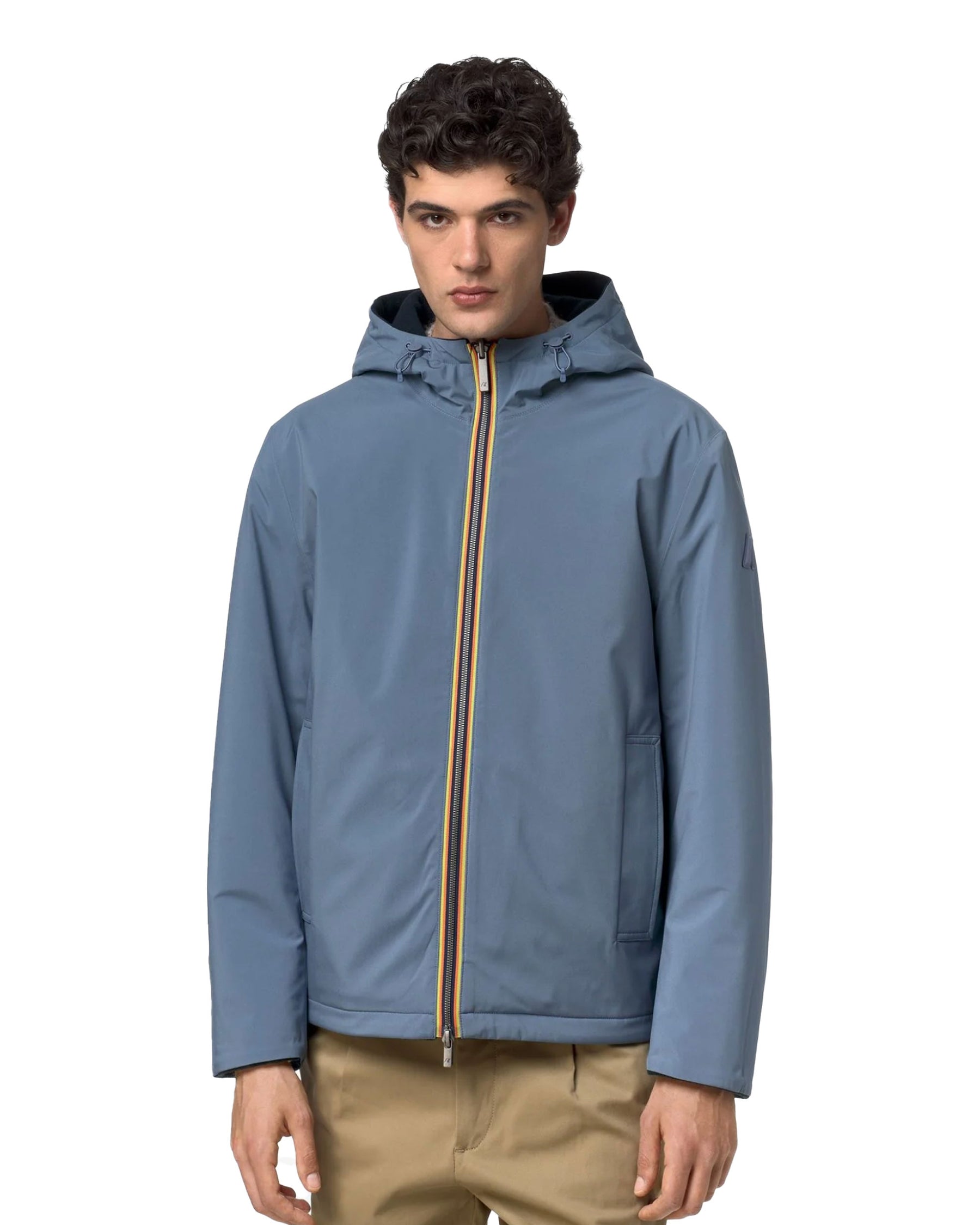 Giacca Uomo K-Way Claudel Wool Bonded Double Blu