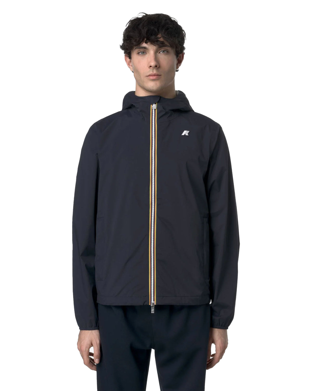 Men Jacket K-Way Jack Stretch Nylon Jersey Blue