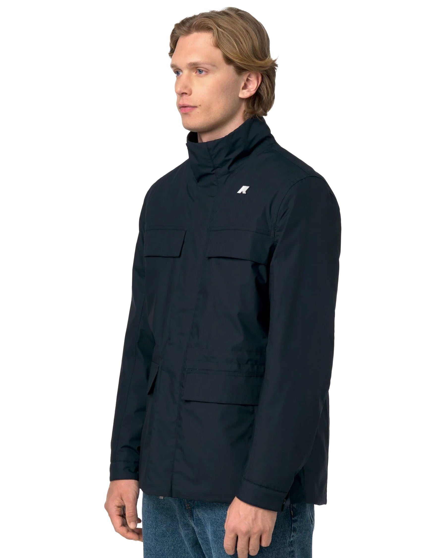 Giacca Uomo K-Way Manuene Warm Micro Canvas Man Blu