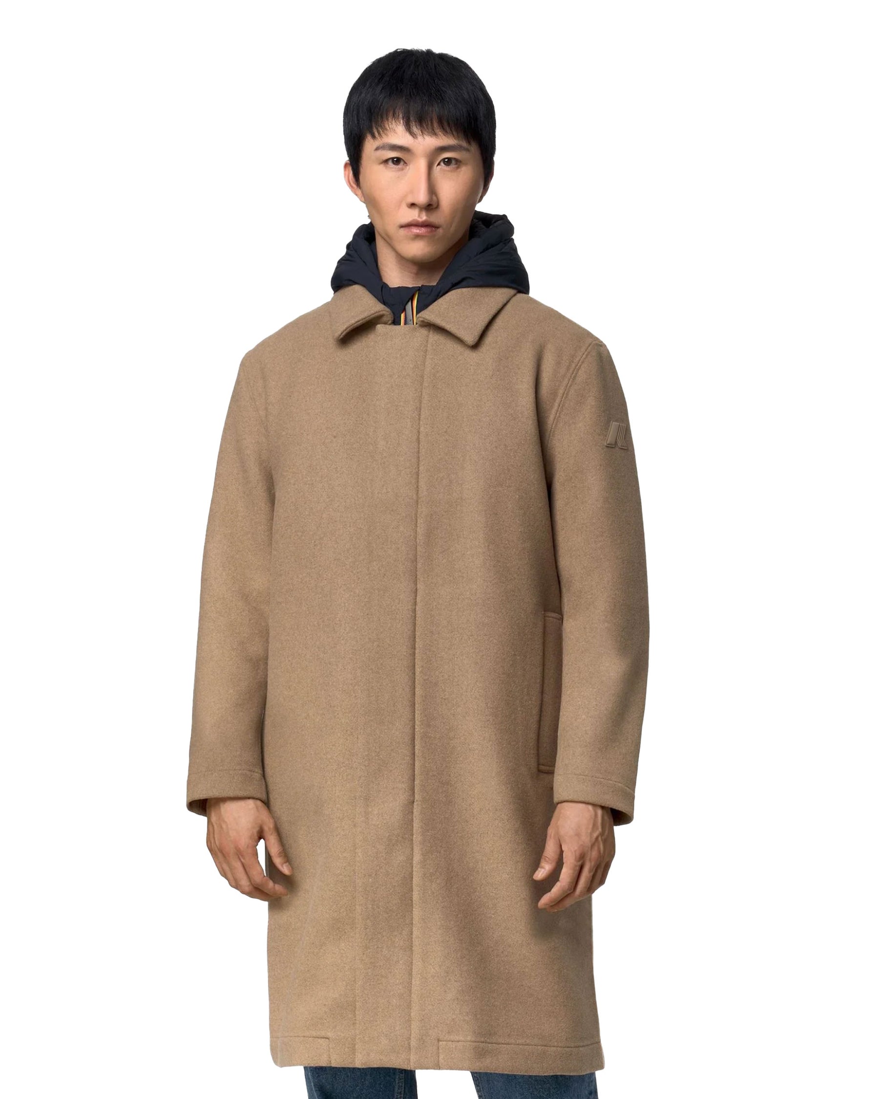 Giacca Uomo K-Way Poirol Wool Nylon Beige