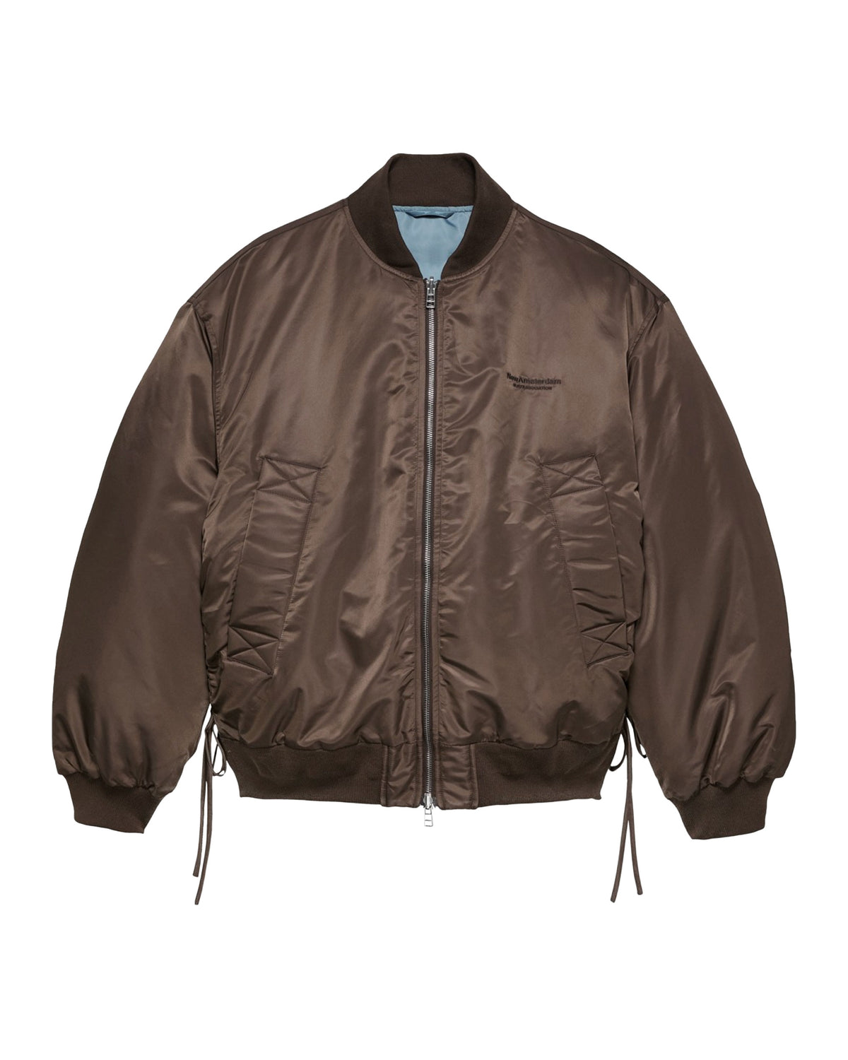Giacca Uomo New Amsterdam Surfassociation Reversible Bomber Jacket Brown-Sea Blue