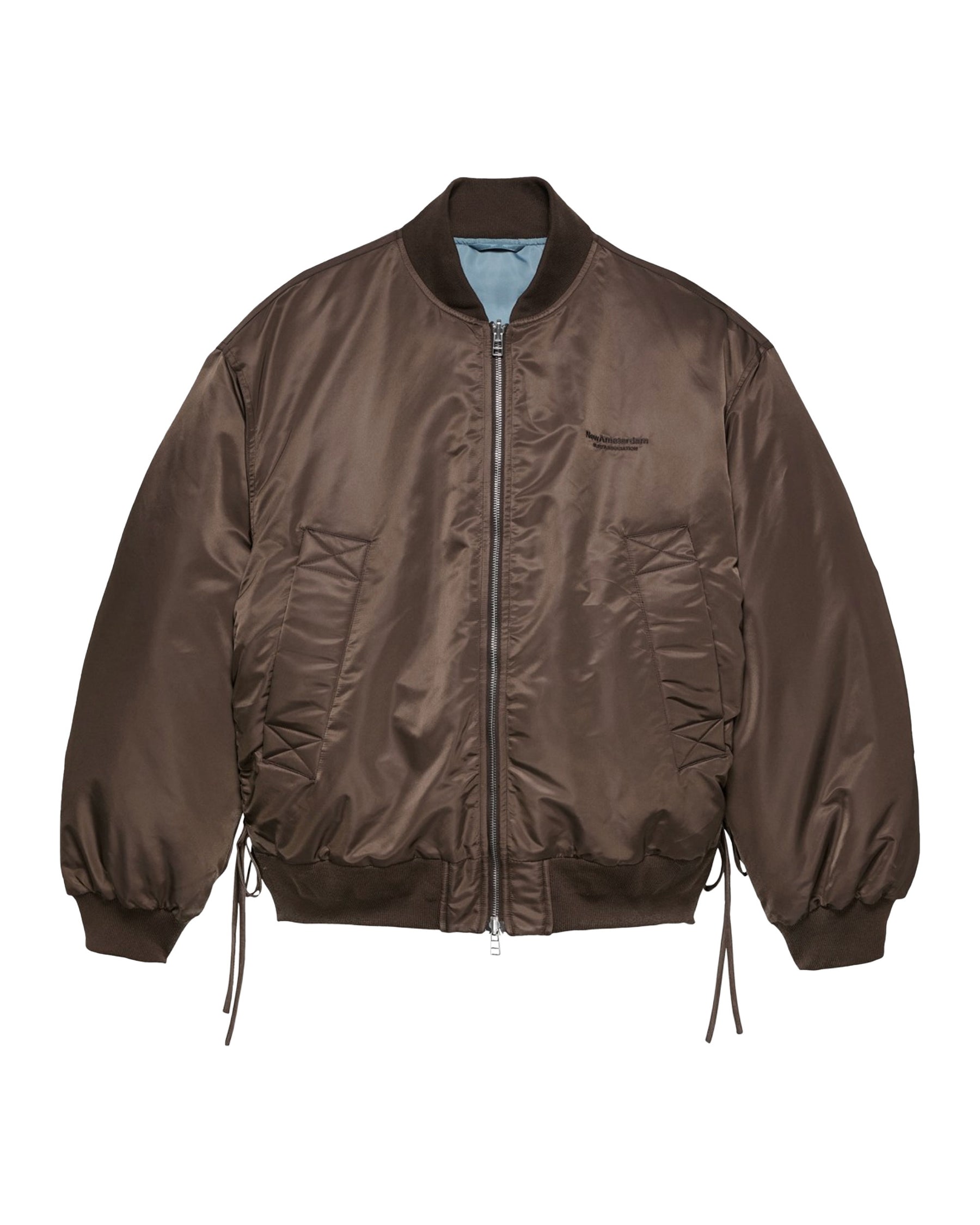 New Amsterdam Surfassociation Men's Jacket Reversible Bomber Jacket Brown-Sea Blue