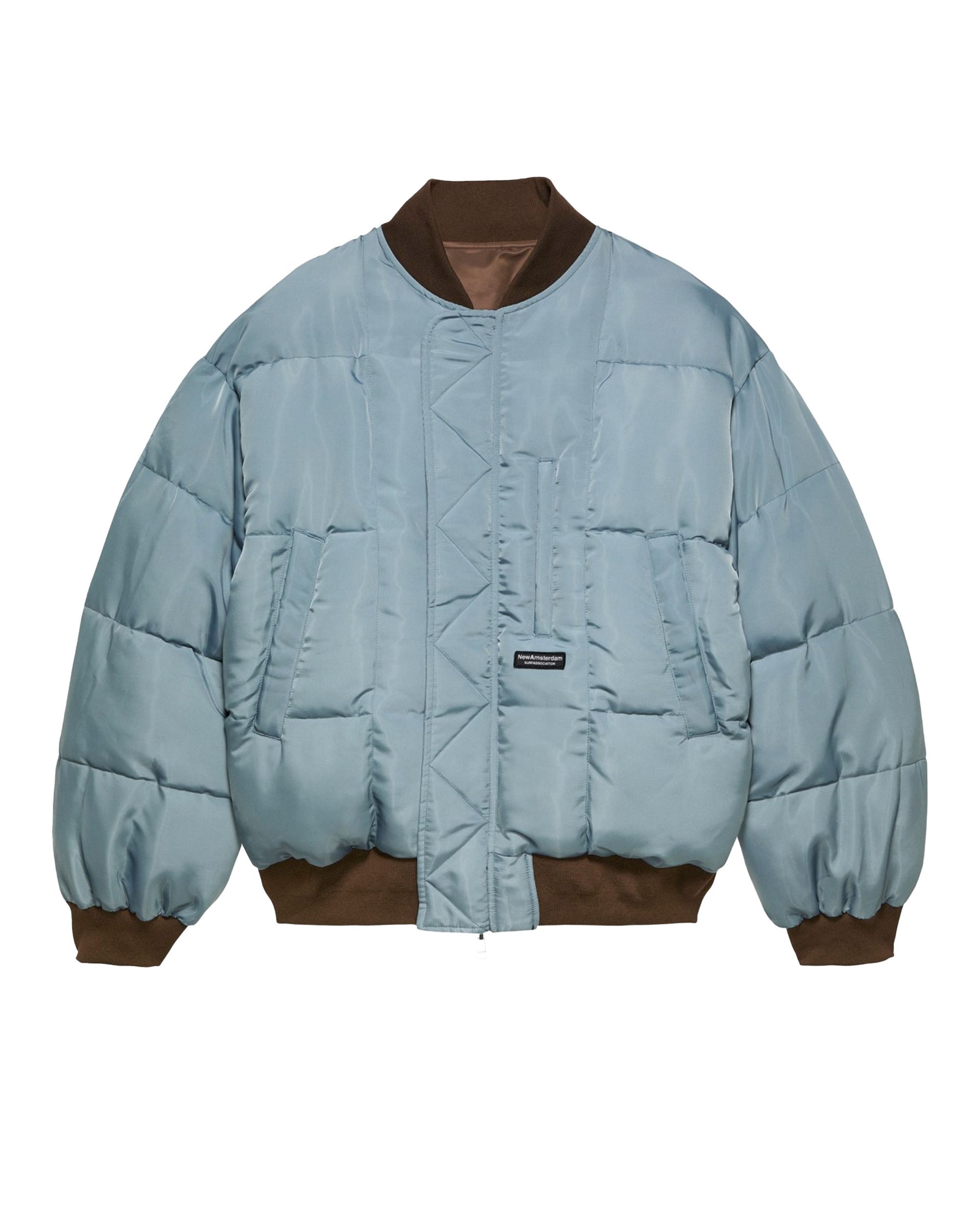 New Amsterdam Surfassociation Men's Jacket Reversible Bomber Jacket Brown-Sea Blue