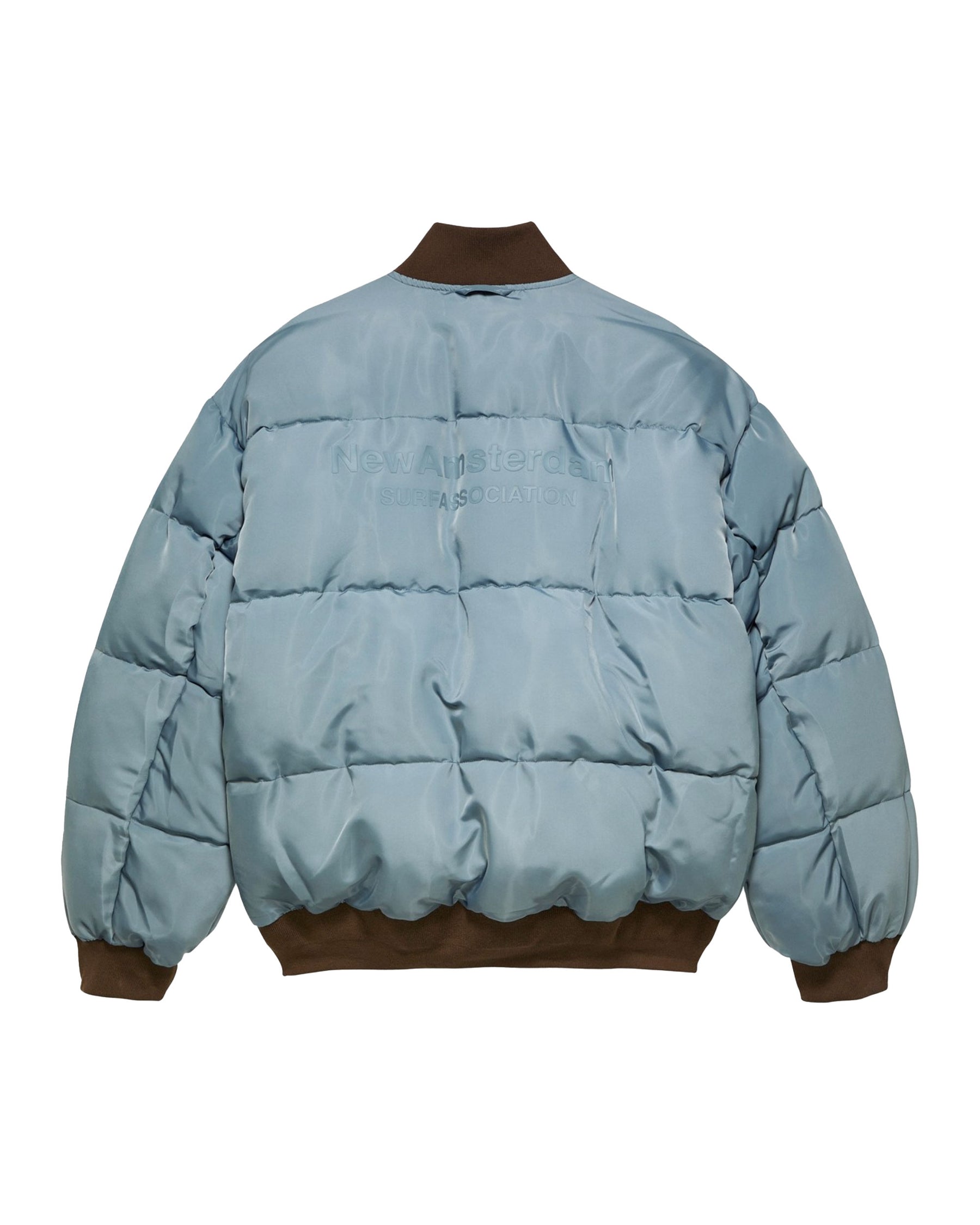 New Amsterdam Surfassociation Men's Jacket Reversible Bomber Jacket Brown-Sea Blue