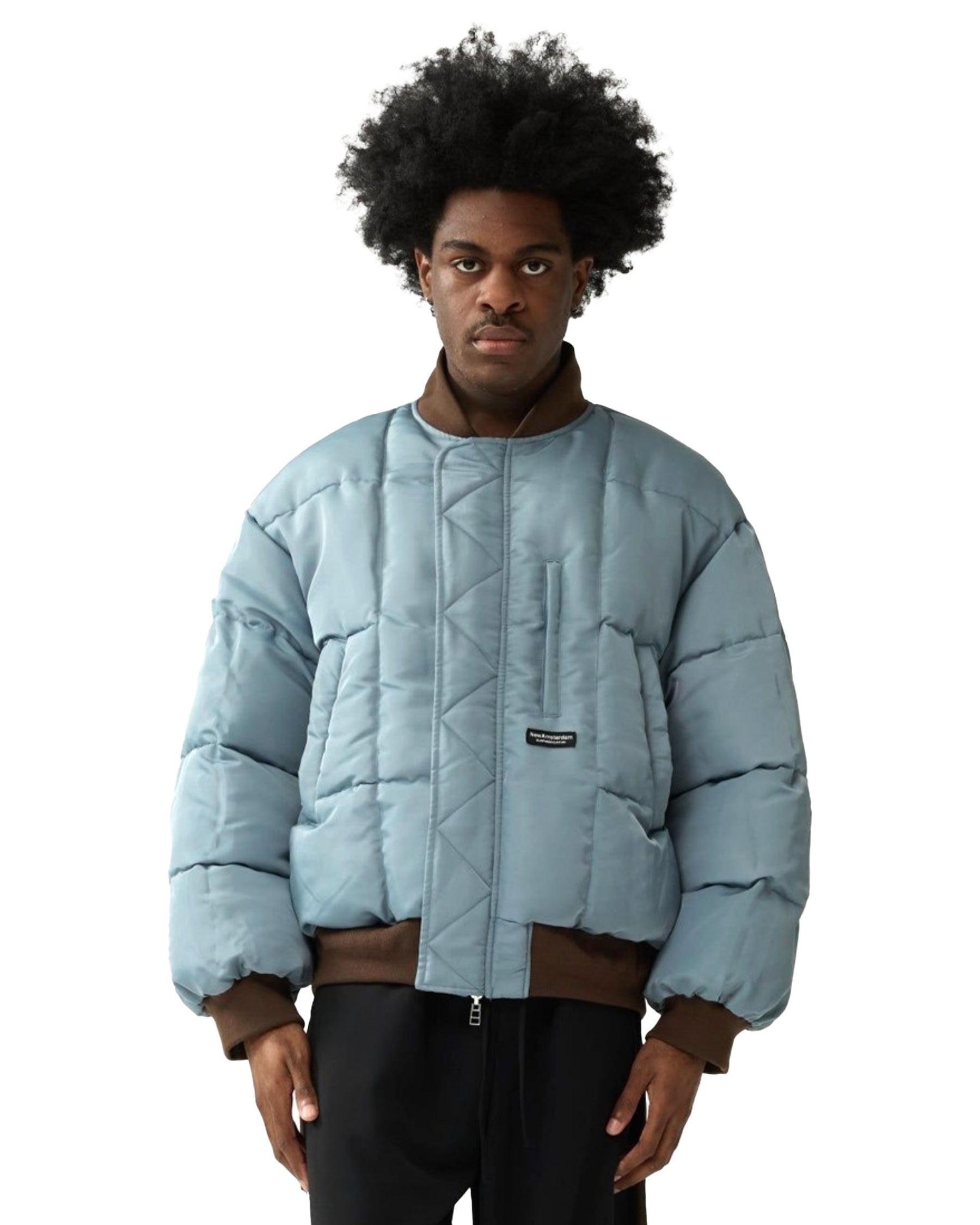 New Amsterdam Surfassociation Men's Jacket Reversible Bomber Jacket Brown-Sea Blue