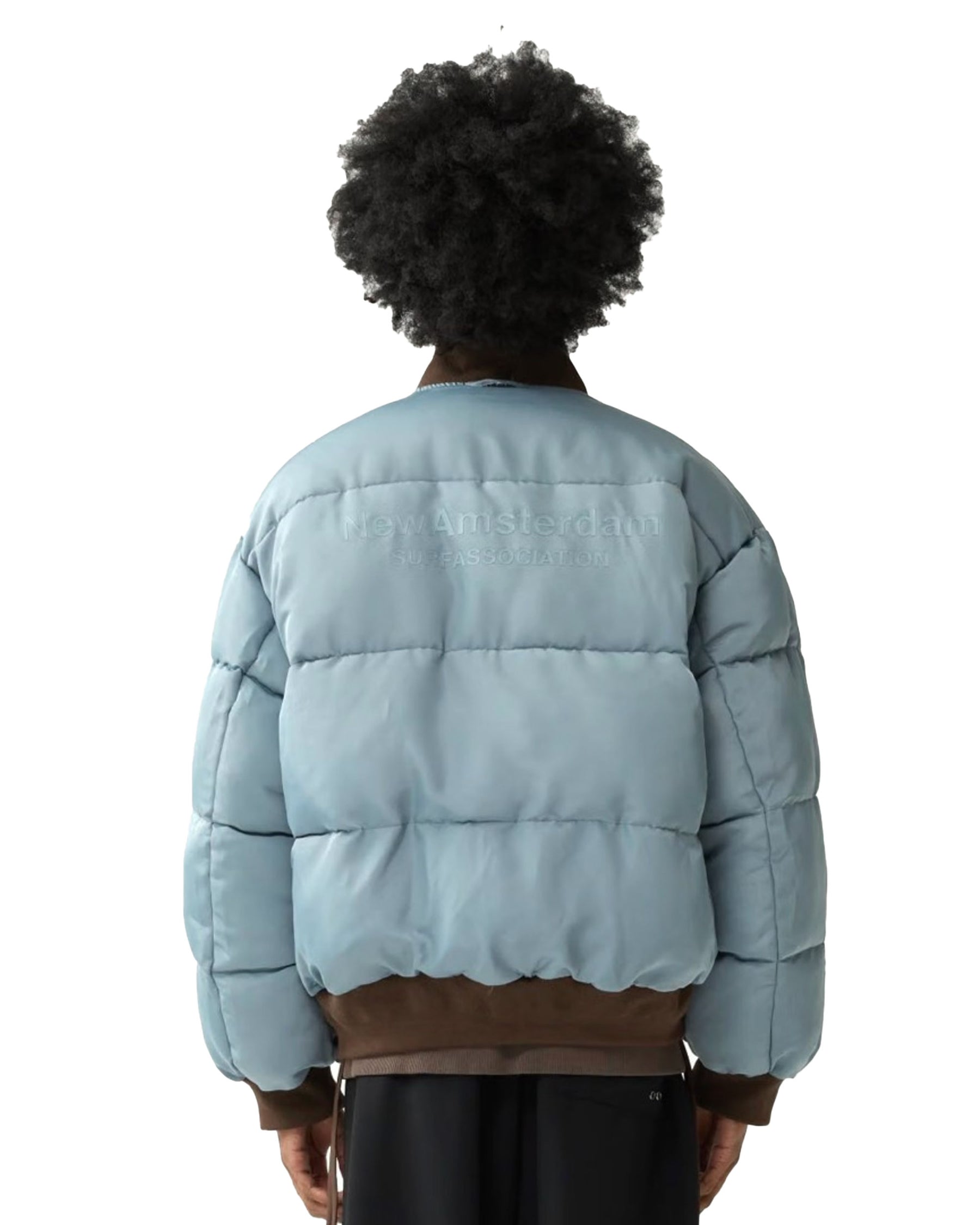 New Amsterdam Surfassociation Men's Jacket Reversible Bomber Jacket Brown-Sea Blue