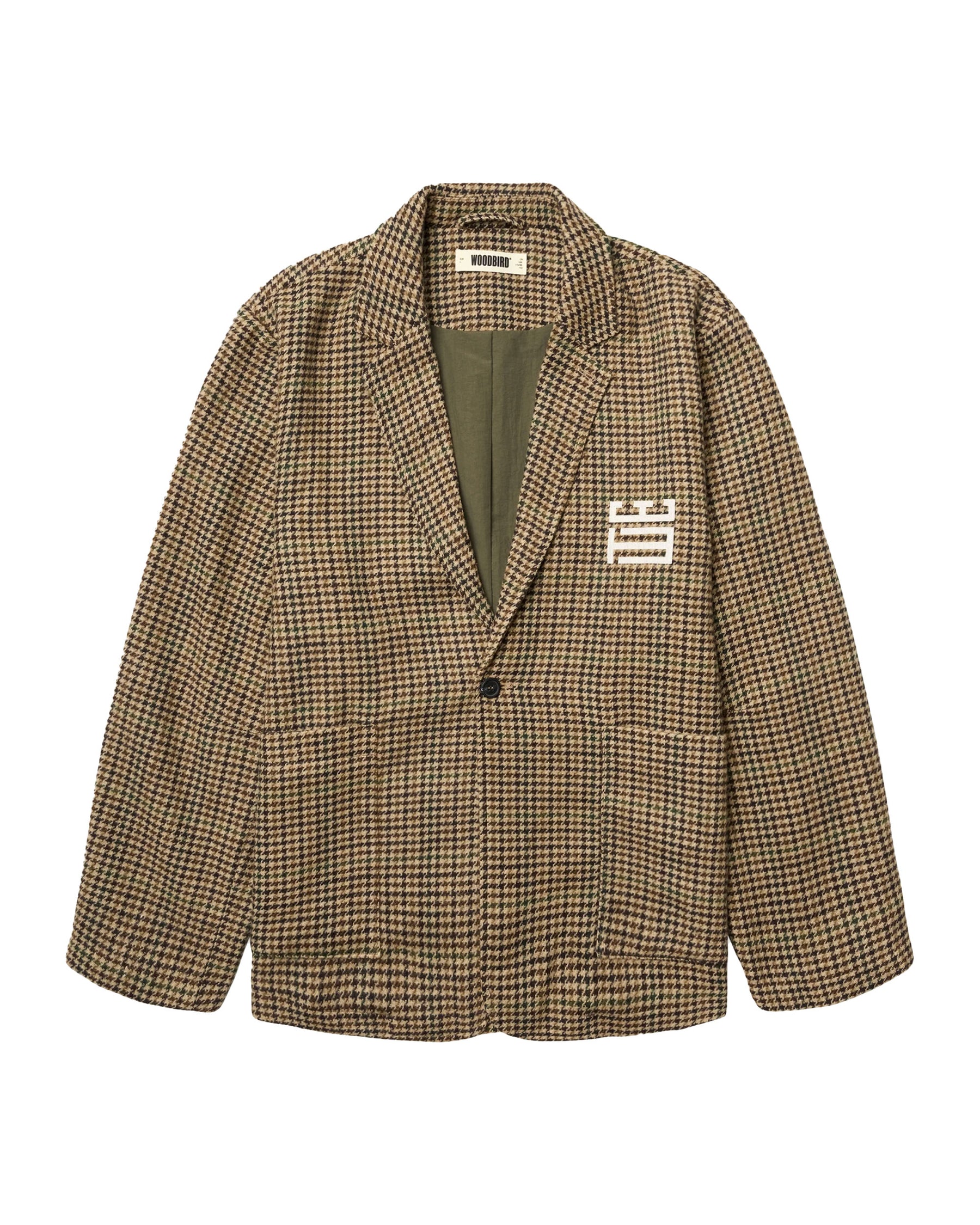 Giacca Uomo Woodbird Wbging Check Blazer Brown Green