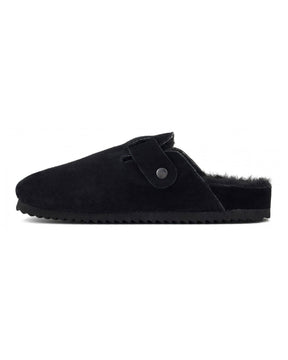 Sabot Donna Colors Of California Suede Furry Bio Closed Toe Nero