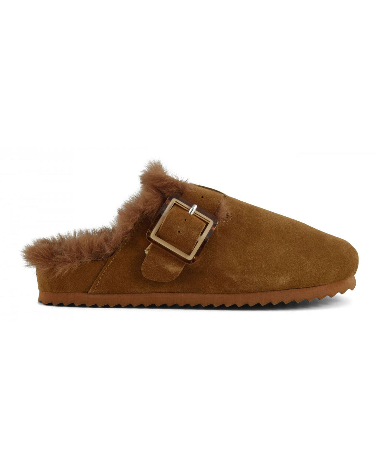 Sabot Colors Of California Suede Furry Bio Closed Toe Cognac