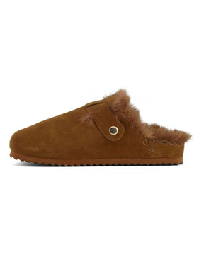 Sabot Colors Of California Suede Furry Bio Closed Toe Cognac