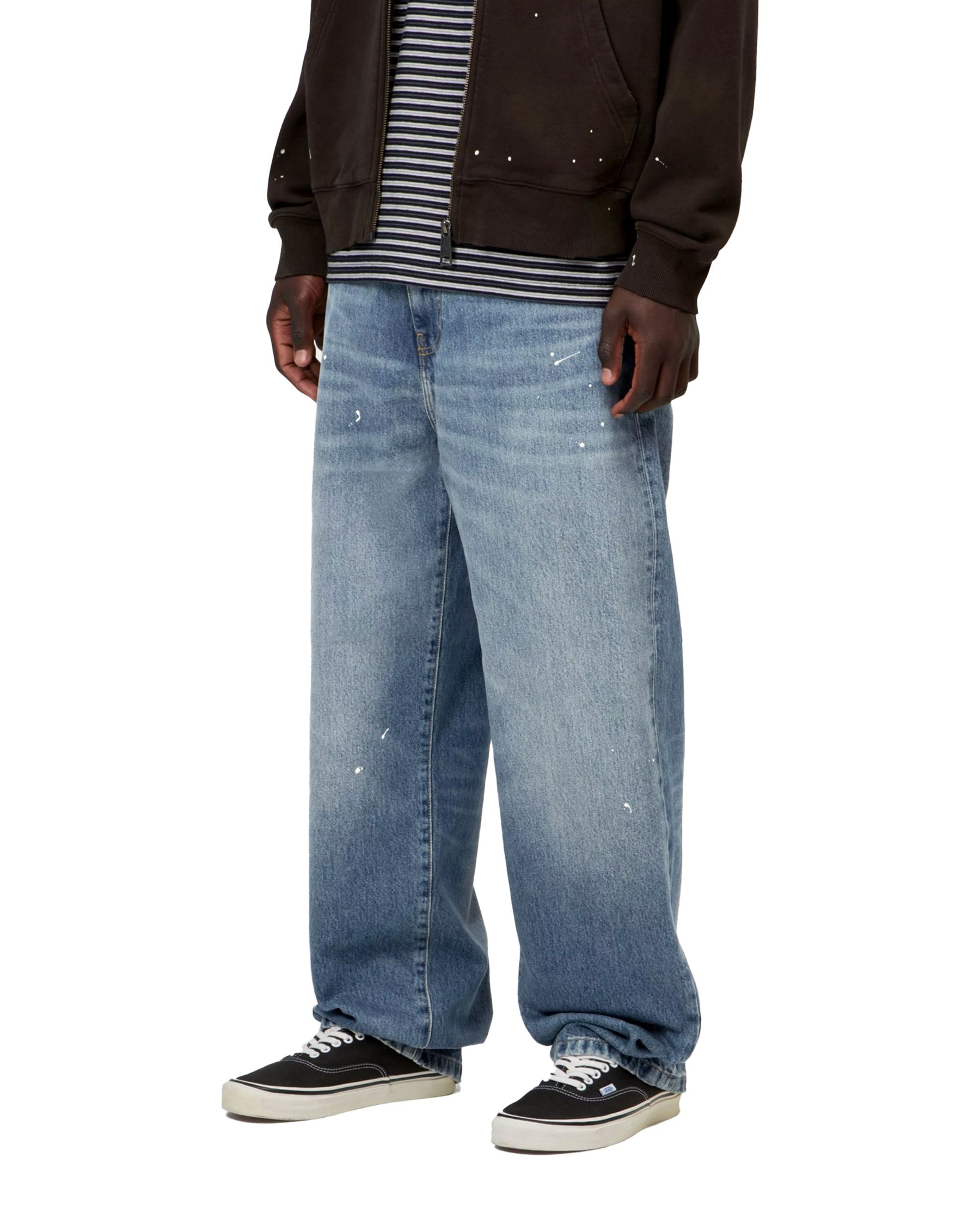 Jeans Carhartt Wip Landon Pant Blue destroy wash splatter