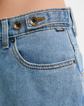 Jeans Donna Vans Cinched Check 5 Baggy Blu Chiaro