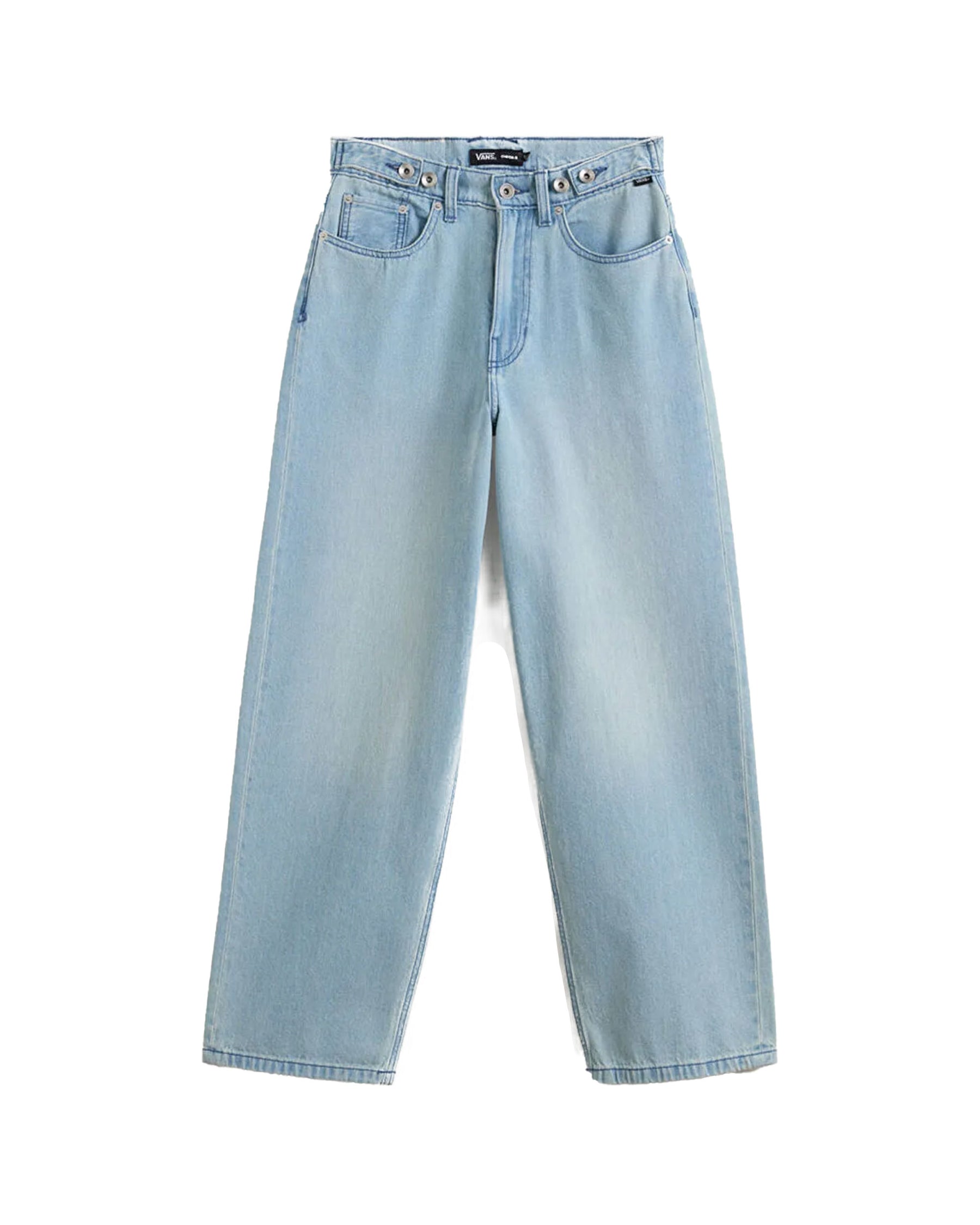 Jeans Donna Vans Cinched Check 5 Baggy Blu Chiaro