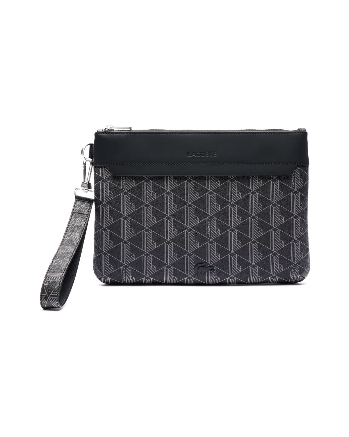 Lacoste Clutch Monogram Noir Gris Nero