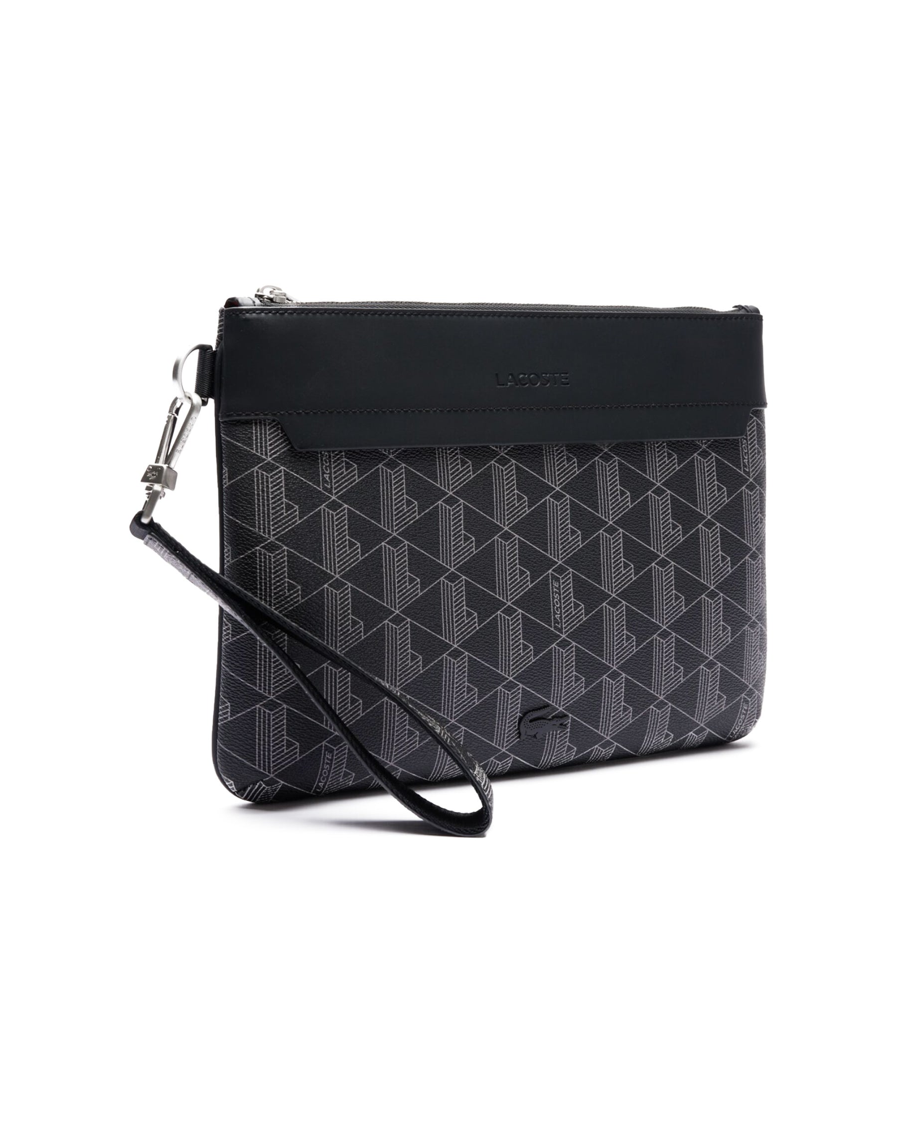 Lacoste Clutch Monogram Noir Gris Nero