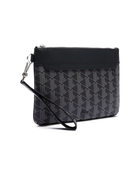 Lacoste Clutch Monogram Noir Gris Nero