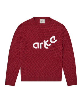 Maglione Distorted Logo Bordeaux