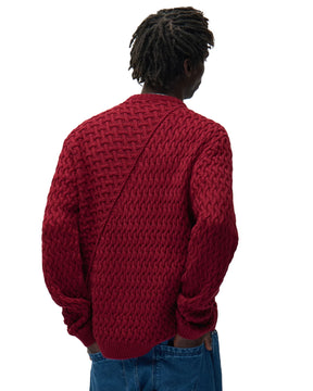 Maglione Distorted Logo Bordeaux