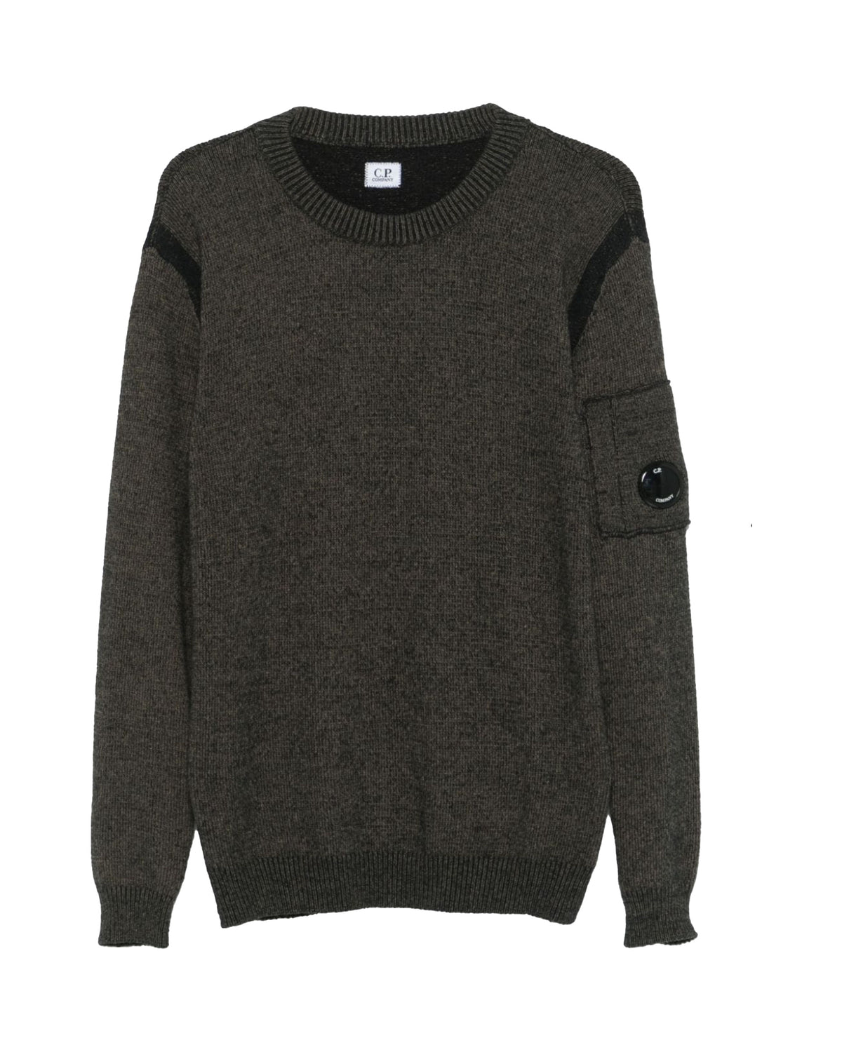 CP Company Knitwear Crew Neck In Fleece Knit Walnut