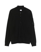 Maglione CP Company Sea Island Full Zip Lens Cardigan Nero