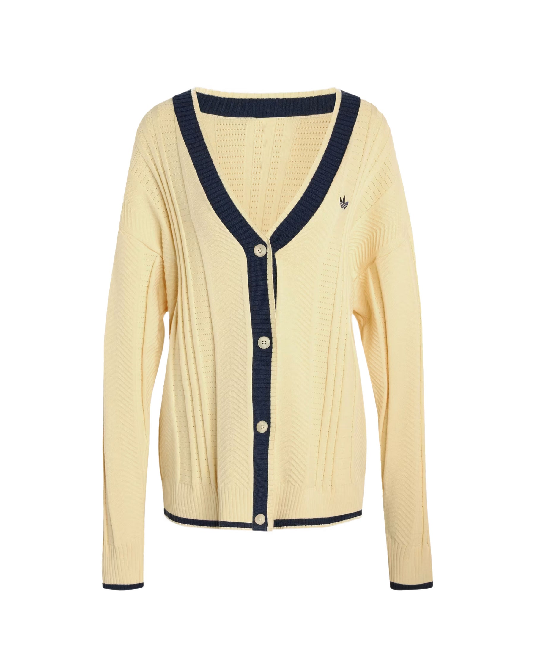 Maglione Donna Adidas Cable Knit Cardigan Panna