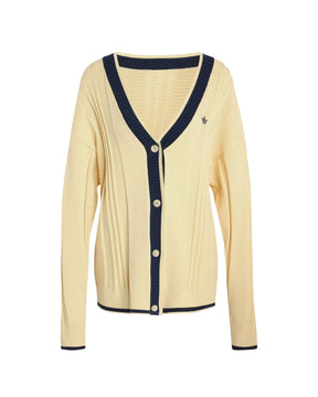 Maglione Donna Adidas Cable Knit Cardigan Panna