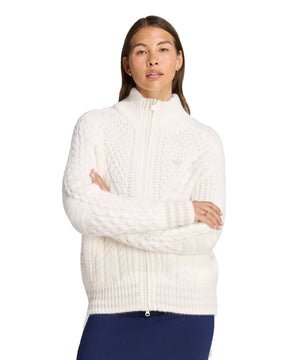 Adidas Cable Knit Firebird Track Top Women's Sweater White