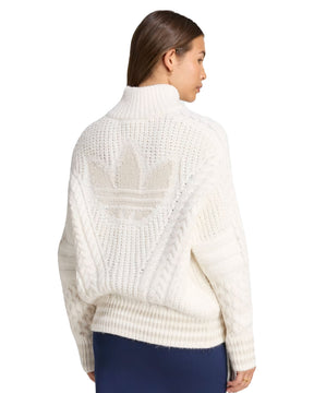 Adidas Cable Knit Firebird Track Top Women's Sweater White