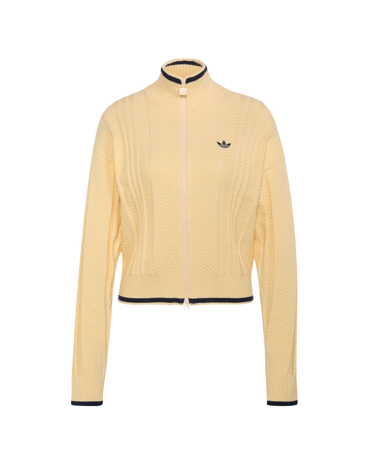 Adidas Cable Knit Firebird Track Top Women's Sweater Cream