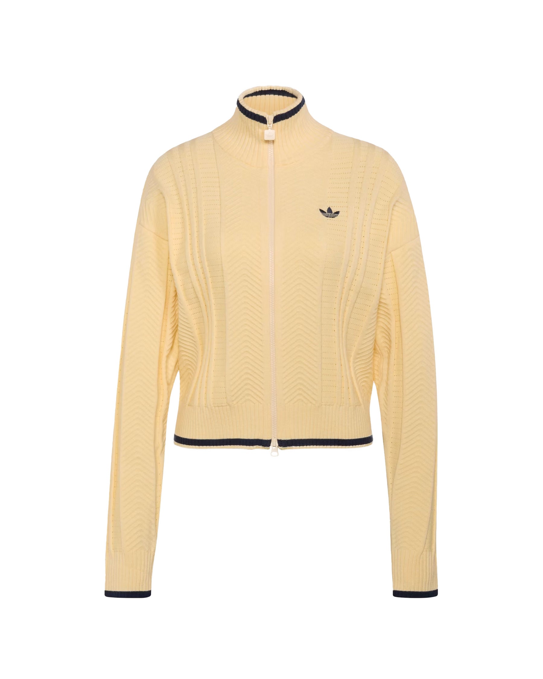 Adidas Cable Knit Firebird Track Top Women's Sweater Cream