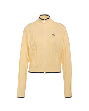 Adidas Cable Knit Firebird Track Top Women's Sweater Cream