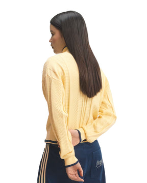 Adidas Cable Knit Firebird Track Top Women's Sweater Cream