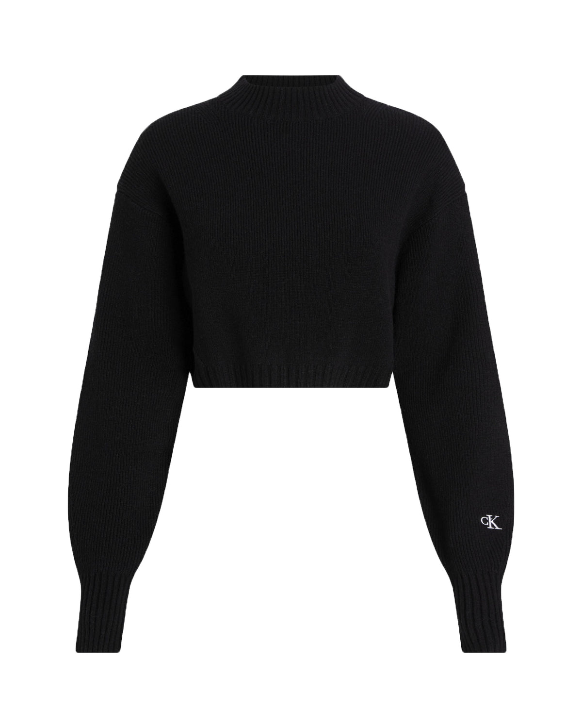 Woman Calvin Klein Short Lambswool Sweater Black