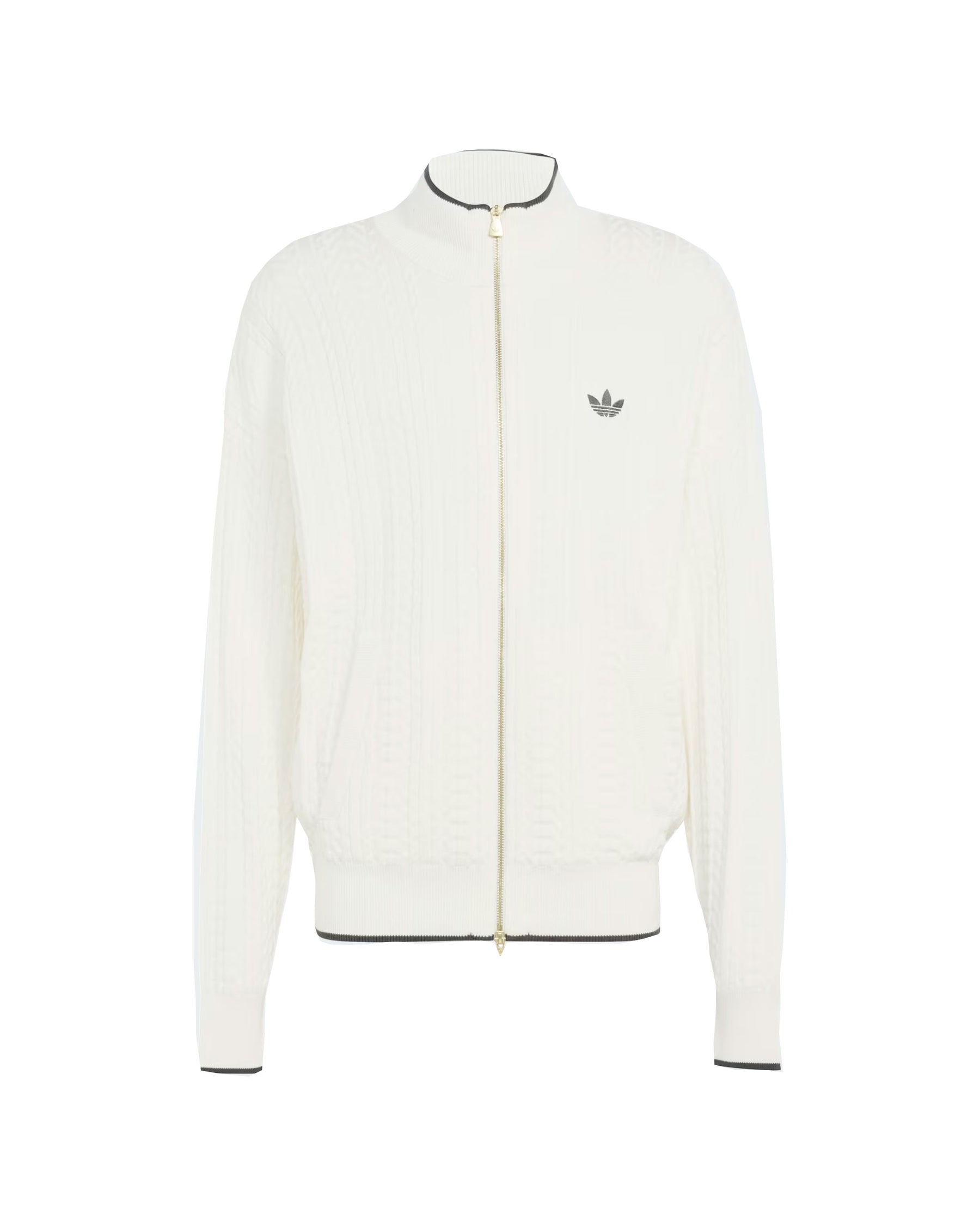 Maglione Uomo Adidas Firebird Cable Knit Track Top Bianco
