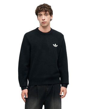 Maglione Uomo Adidas Trefoil Essentials Fully Knit Sweater Nero